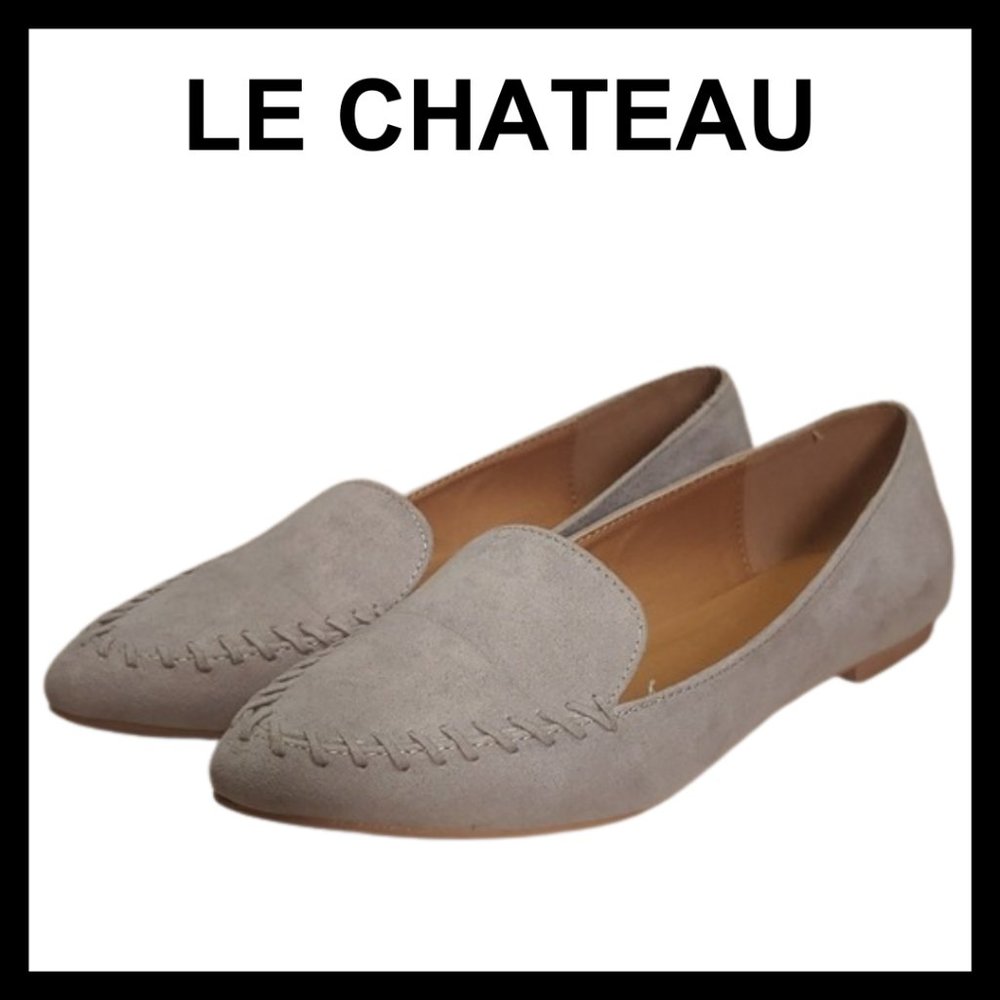LE CHATEAU Gray pointed toe flat loafers